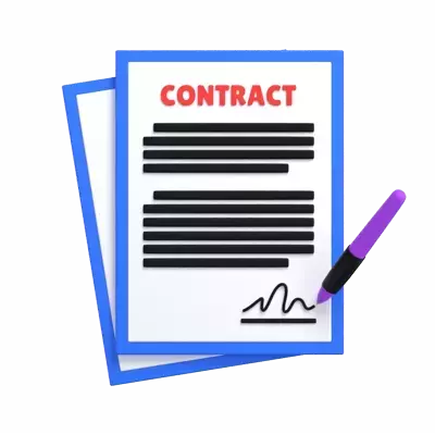 Sign Contract 3D Graphic