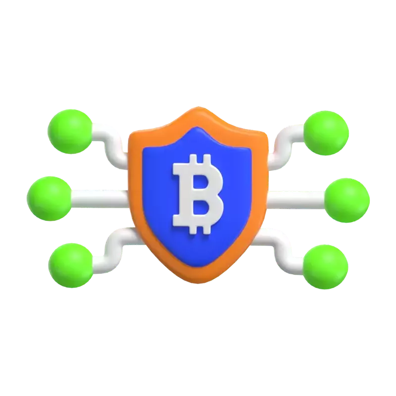 3D Bitcoin Security Concept Safeguarding Digital Wealth 3D Graphic