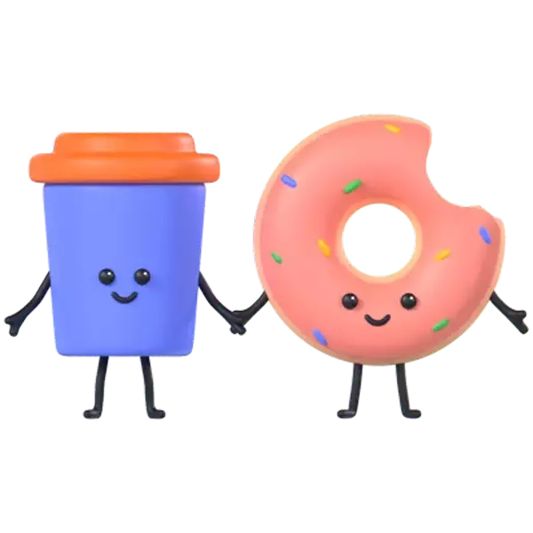 Coffee Donut 3D Graphic