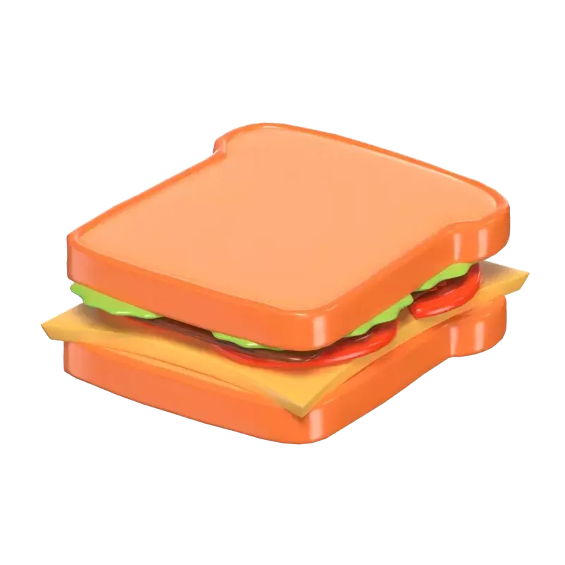 Sandwich: uma visão 3D da culinária 3D Graphic