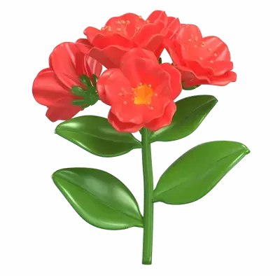 rote alstroemeria blume 3d modell 3D Graphic