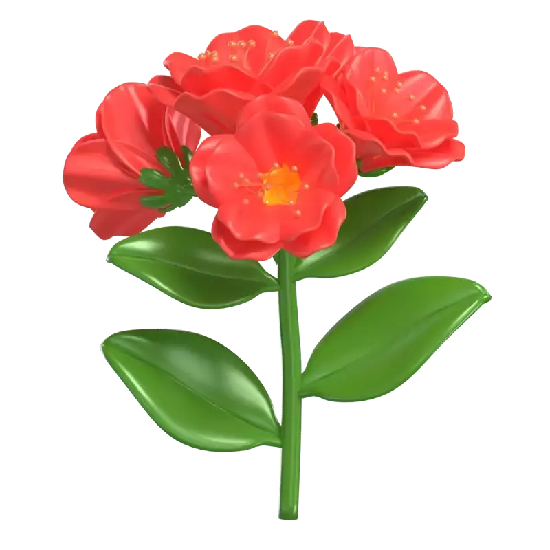 Red Alstroemeria Flower 3D Model 3D Graphic