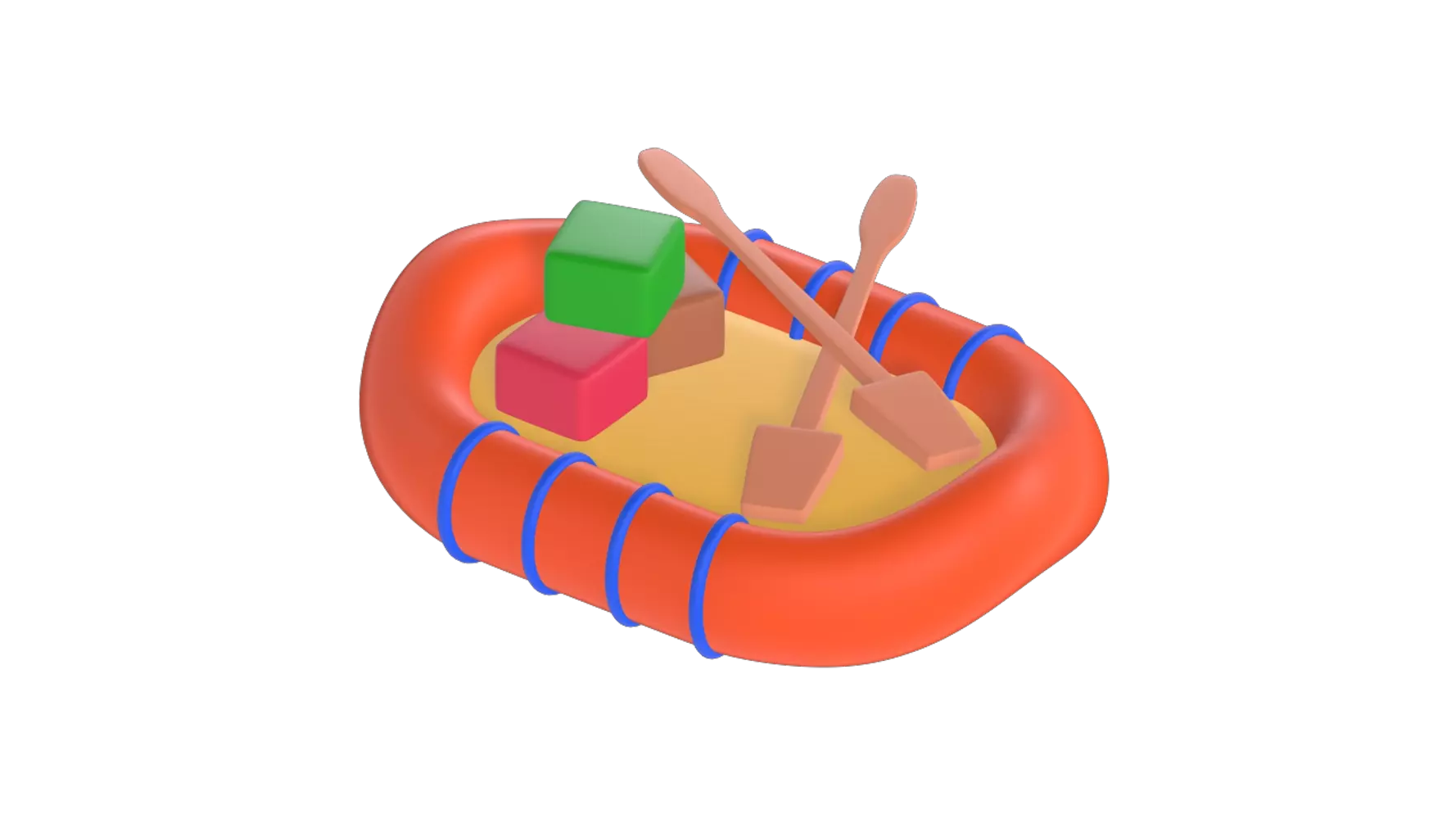 Rubber Boat 3D Graphic