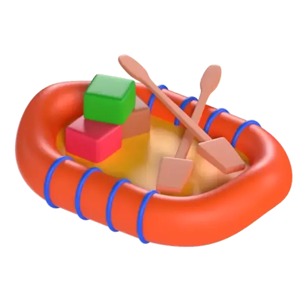 Rubber Boat 3D Graphic