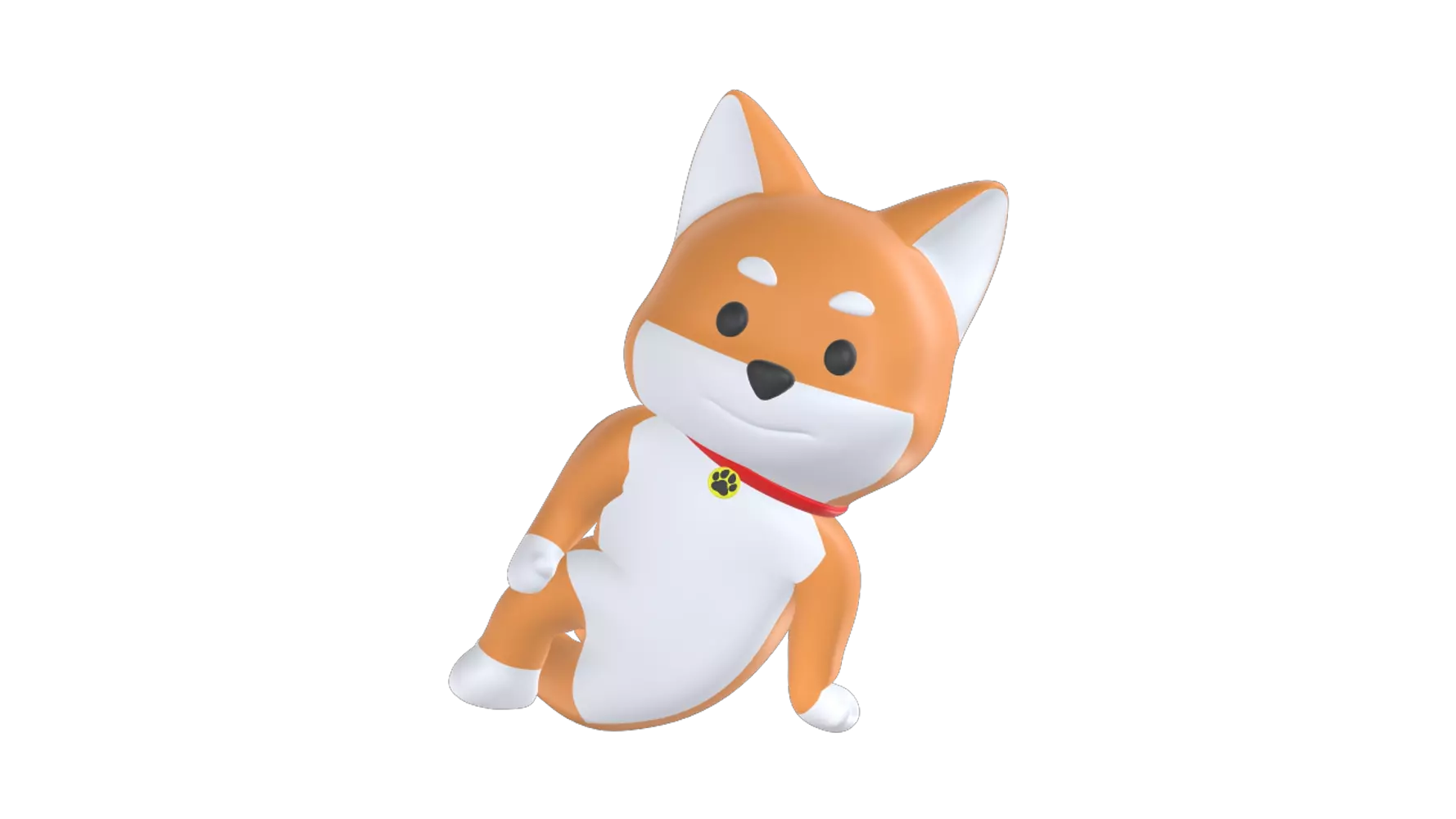 Shiba Inu Dog Relaxed 3D Graphic
