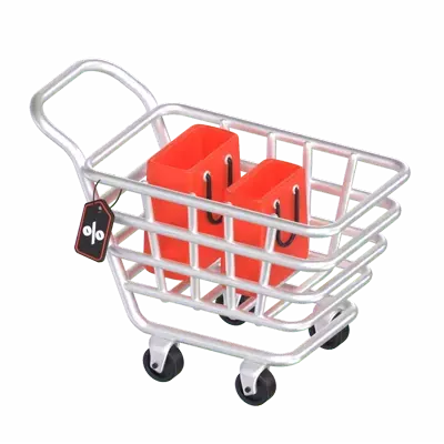 Gift Shopping Trolley 3D Graphic