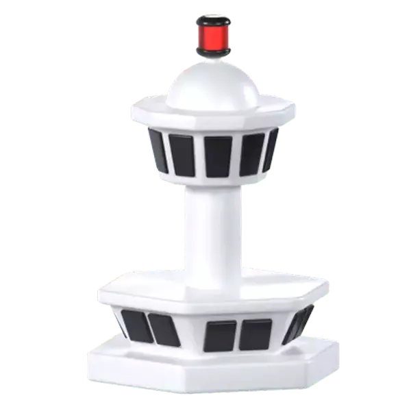 Traffic Control Tower 3D Graphic
