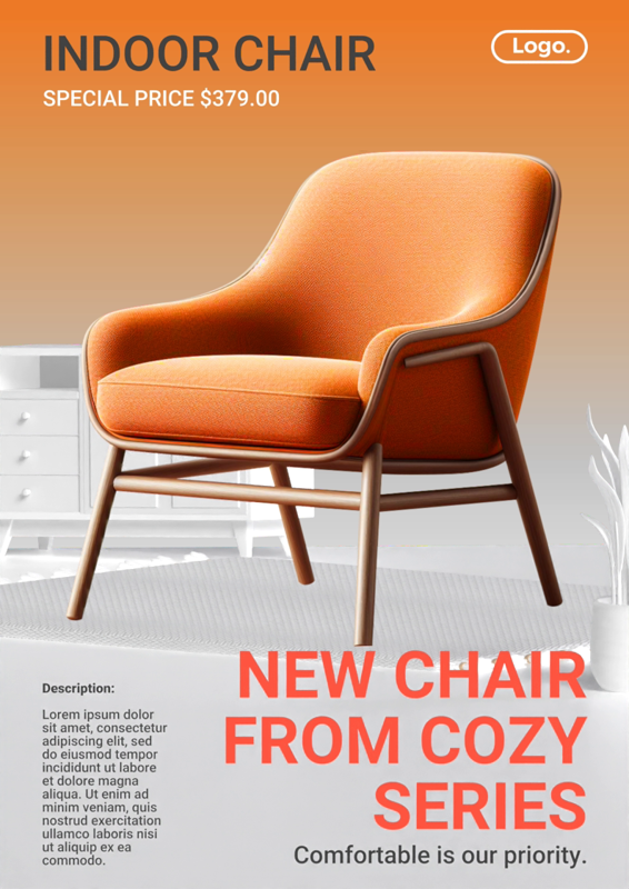 Indoor Minimalist Chair Ads 3D Poster 3D Template