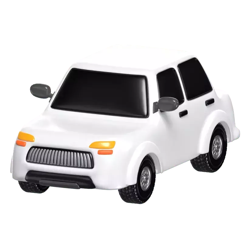 3D Model Of White Car Automotive 