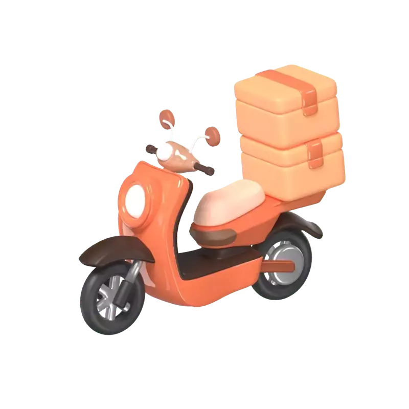 3D Delivery Scooter With The Boxes 3D Graphic