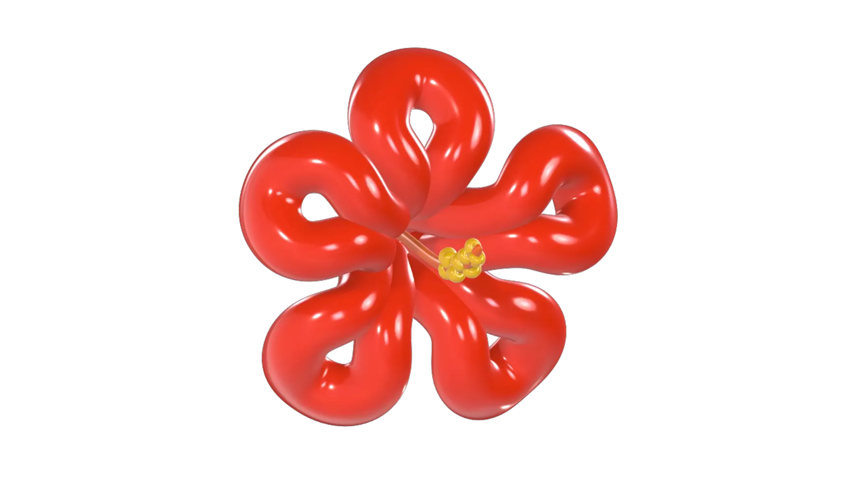 Hibiscus Flower Balloon 3D Graphic