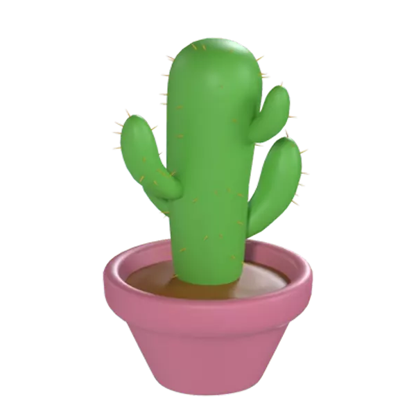 Cactus Plant 3D Graphic