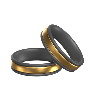 Zwei Bands 3D-Symbol 3D Graphic