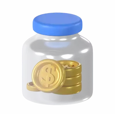 Jar Of Money 3D Graphic