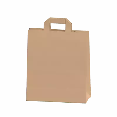 Large Craft Paper Bag With Handles 3D Model 3D Graphic