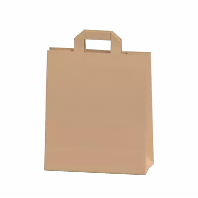 Large Craft Paper Bag With Handles 3D Model