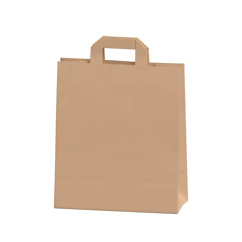 Large Craft Paper Bag With Handles 3D Model 3D Graphic