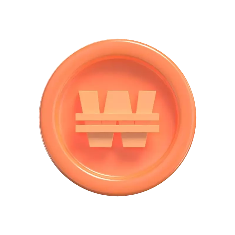 Won Coin 3D Graphic