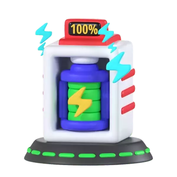 Full Futuristic Battery 3D Graphic