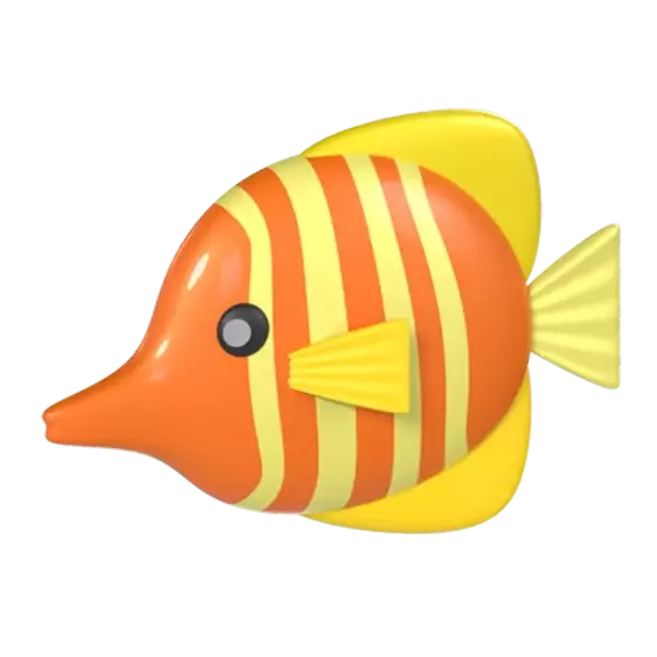 Butterfly Fish 3D Graphic