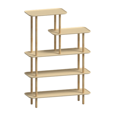 3D Tall Shelf Model Five Levels 3D Graphic