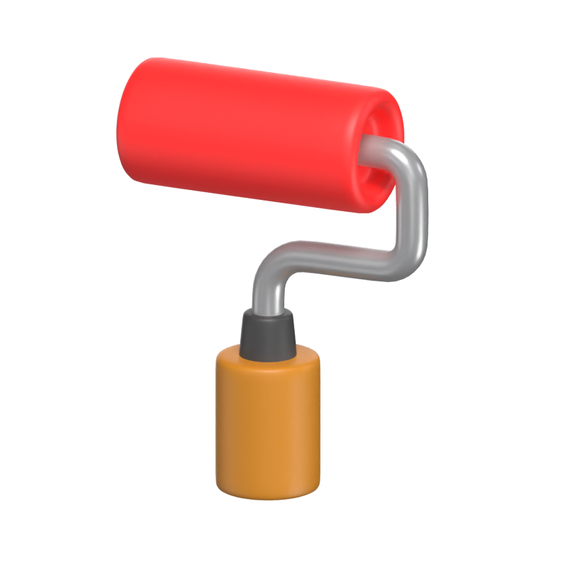 Paint Roller 3D Icon For Wall Painting 3D Graphic