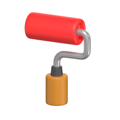 Paint Roller 3D Icon For Wall Painting 3D Graphic