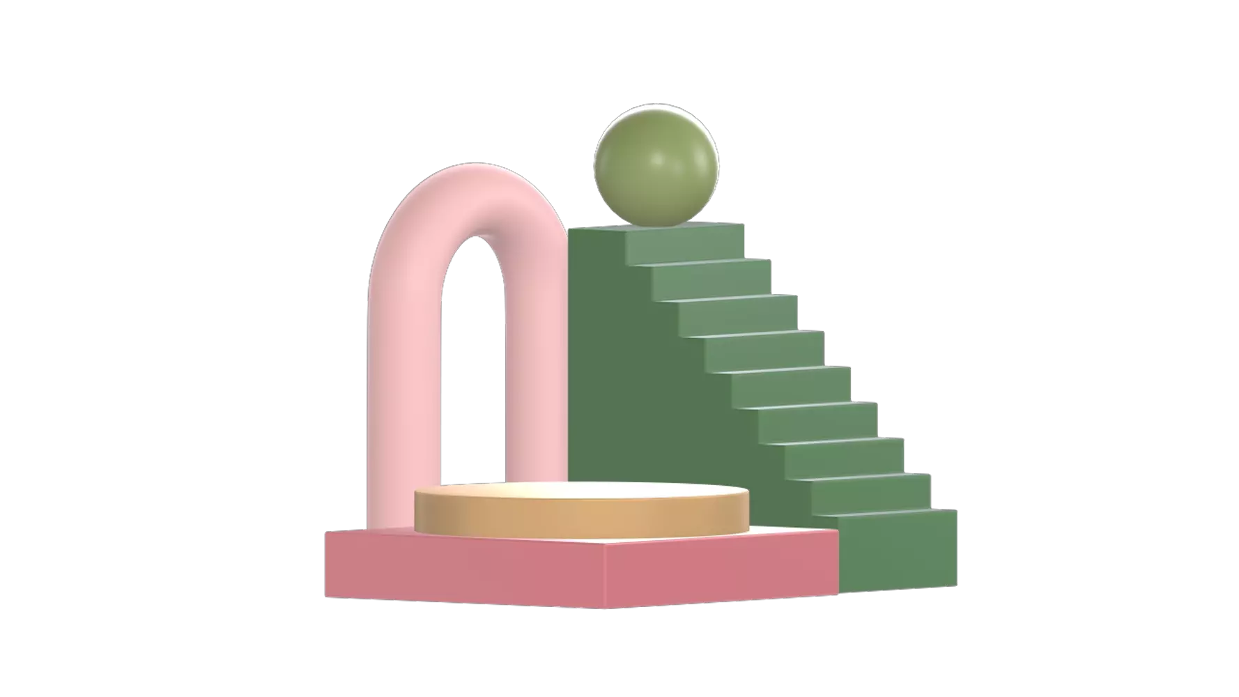 Podium Arc With Stairs 3D Graphic