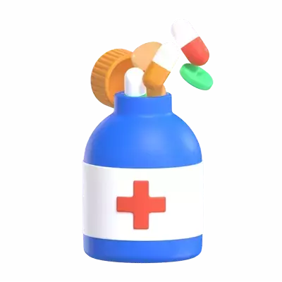 Pill Bottle 3D Graphic