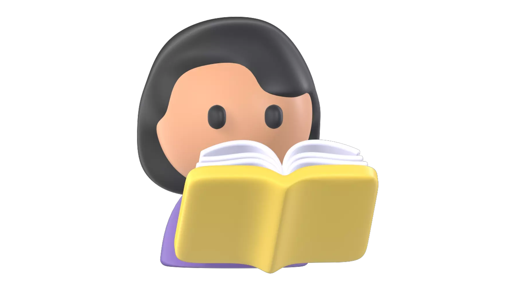 Girl Reading Book 3D Graphic
