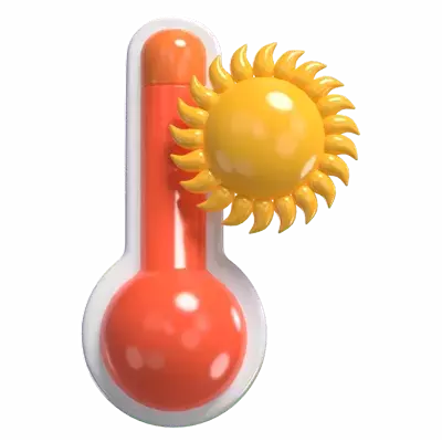 3d hot weather con termómetro 3D Graphic