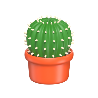 Cactus In Pot 3D Model For Office Work 3D Graphic
