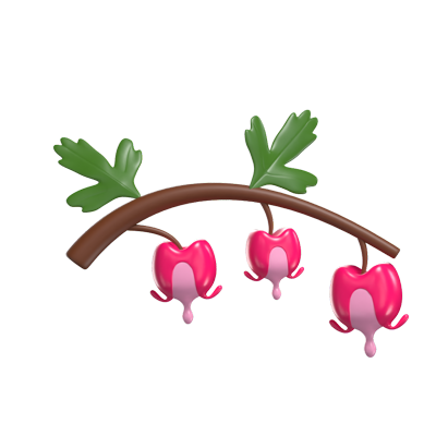 3D Bleeding Cute Heart Tender Floral  3D Graphic