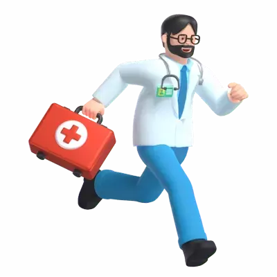 Running Doctor 3D Illustration