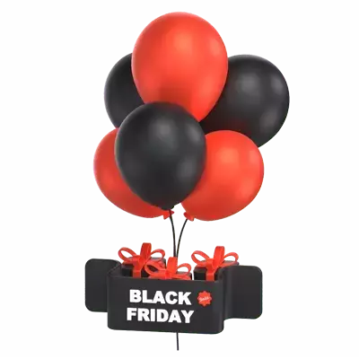 Black Friday Balloons 3D Graphic