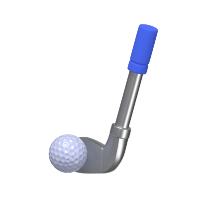 Golf 3D Icon Model Illustrated With Golf Stick And Ball 3D Graphic