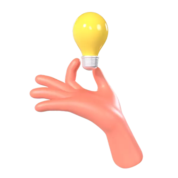 Holding Lightbulb 3D Graphic