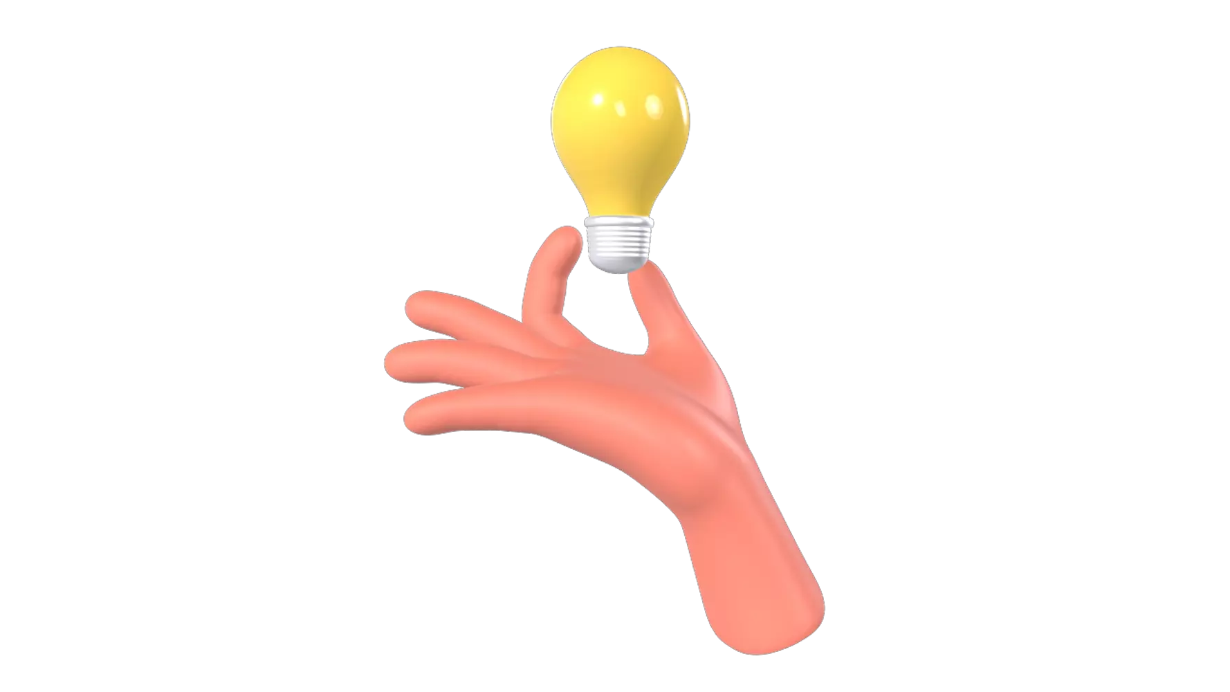 Holding Lightbulb 3D Graphic