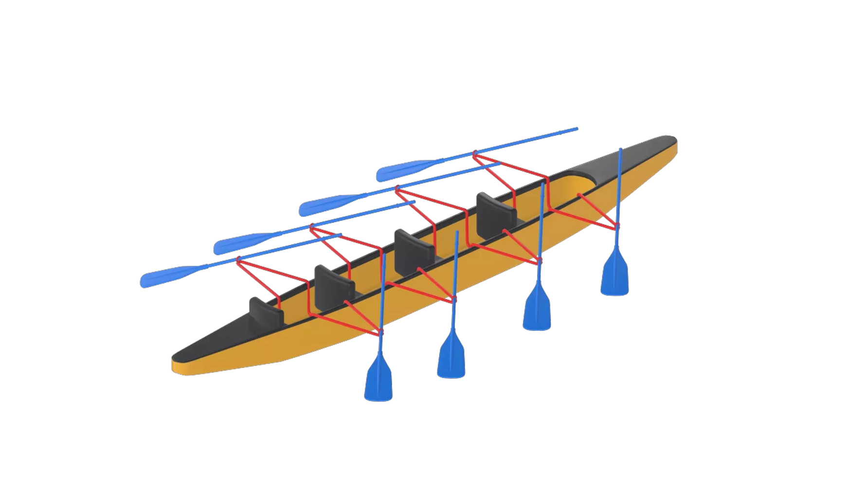 Rowing 3D Graphic