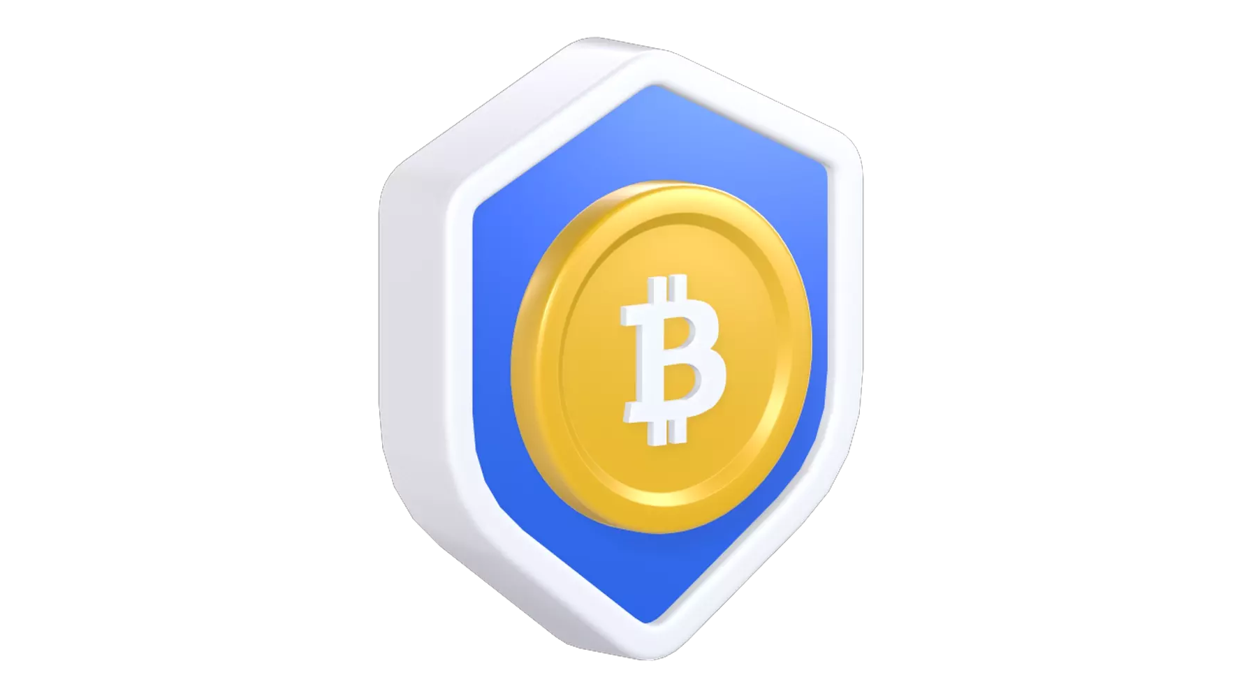 Bitcoin Shield 3D Graphic