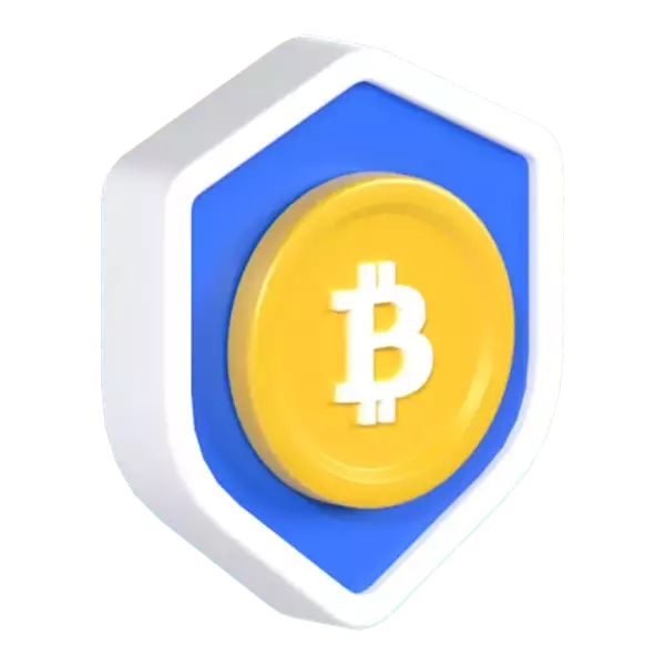 Bitcoin Shield 3D Graphic