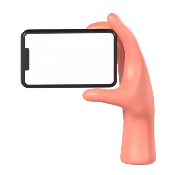 Holding Phone 3D Graphic