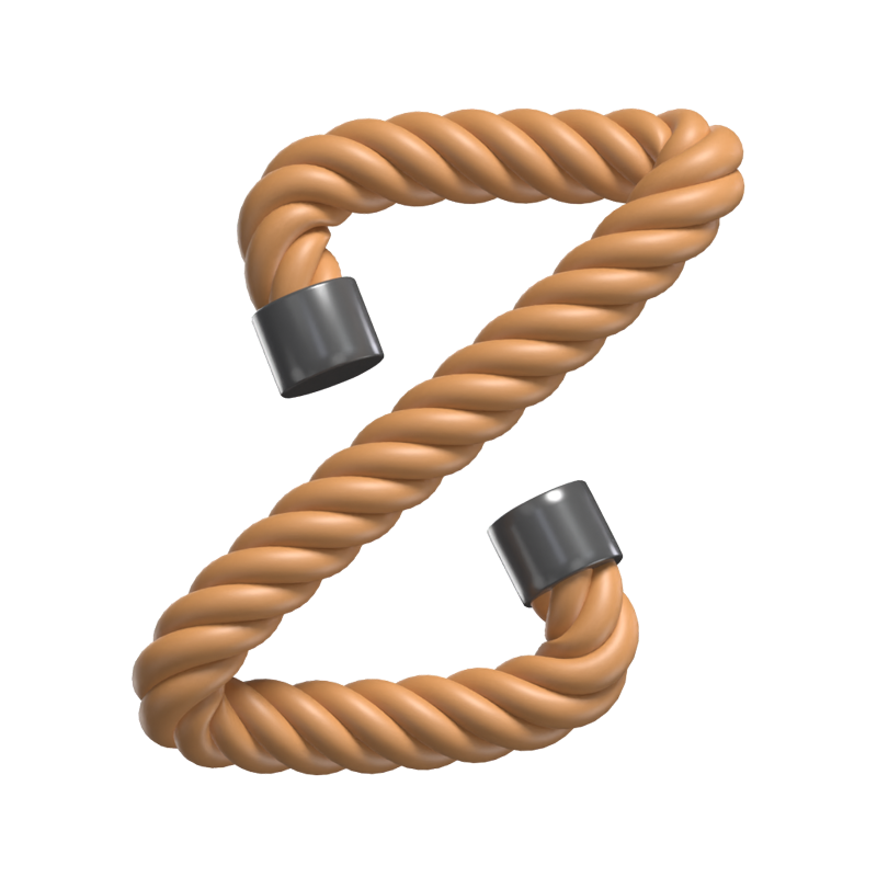 Z  Letter 3D Shape Rope Text 3D Graphic