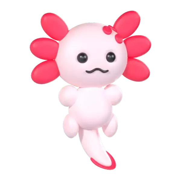 Axolotl Mascota 3D Graphic