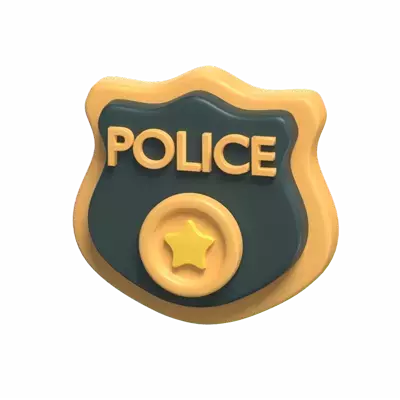 3D Police Badge With A Star Inside 3D Graphic