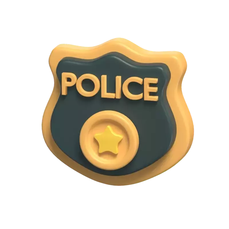 3D Police Badge With A Star Inside 3D Graphic