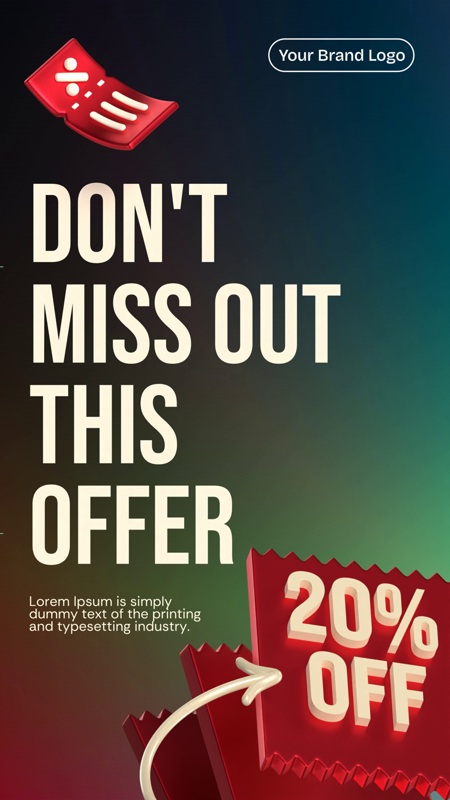 Black Friday Intense Sale Offer With Dark Red Background 3D Template
