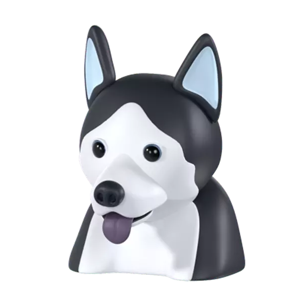 Sibirischer Husky 3D Graphic