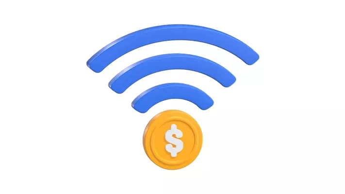 Wireless Money 3D Illustration
