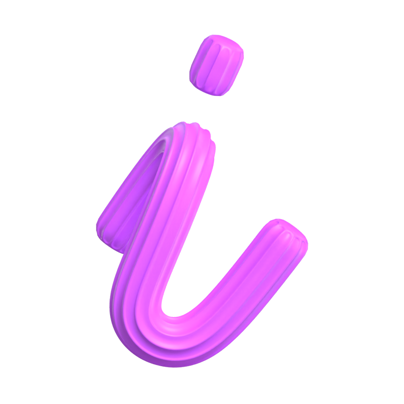 I   Letter 3D Shape Creamy Text